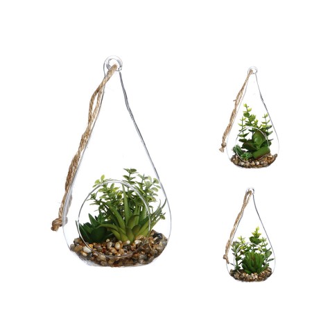 Plante décorative Atmosphera 10 x 19,5 cm Verre Vase