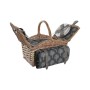 Cesta DKD Home Decor Pícnic Natural Gris Madera Mimbre (40 x 28 x 19 cm)