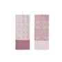 Ensemble de Chiffons DKD Home Decor Rose Blanc (60 x 40 x 0,5 cm) (2 Unités)