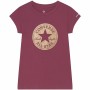 T shirt à manches courtes Enfant Converse Shiny Graphic Rouge foncé