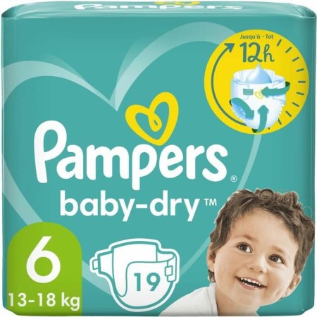 Couches jetables Pampers Baby-Dry 6 6 Ans (19 uds)