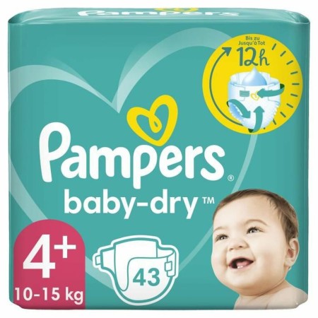 Couches jetables Pampers Baby-Dry 4+ 4 (43 uds)