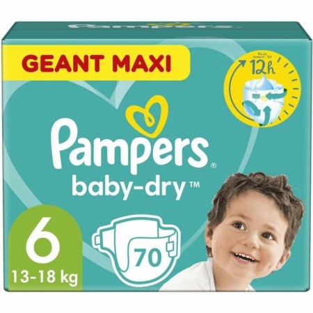 Couches jetables Pampers Baby-Dry 6 6 Ans (70 uds)