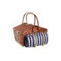 Cesta DKD Home Decor Pícnic Marrón Azul marino Mimbre (42 x 30 x 20 cm)