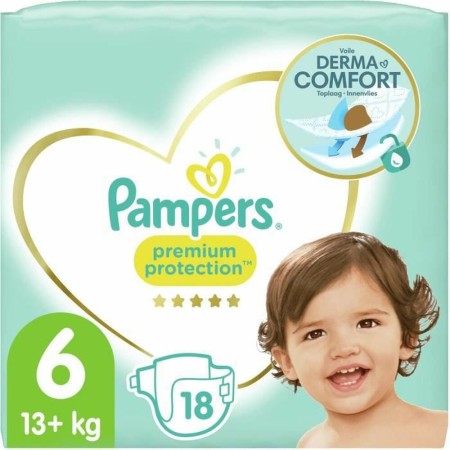 Couches jetables Pampers Premium Protection 6 (18 uds)