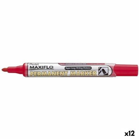 Marqueur permanent Pentel NLF50 Rouge 12 Unités