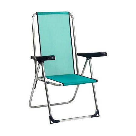 Chaise de Plage Alco 63 x 101 x 65 cm Aluminium Vert Multiposition