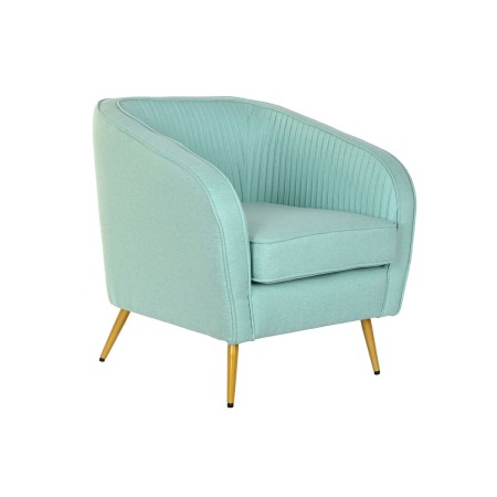 Fauteuil DKD Home Decor Doré Métal Vert (70 x 68 x 73 cm)