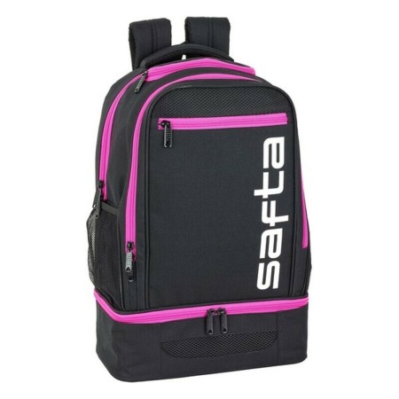 Bolsa de Deporte con Portazapatos Safta 641957850 Negro Rosa 18 L