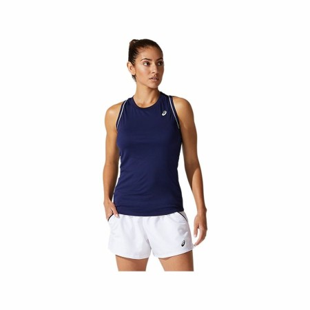 Camiseta de Tirantes Mujer Asics Court Piping Azul oscuro