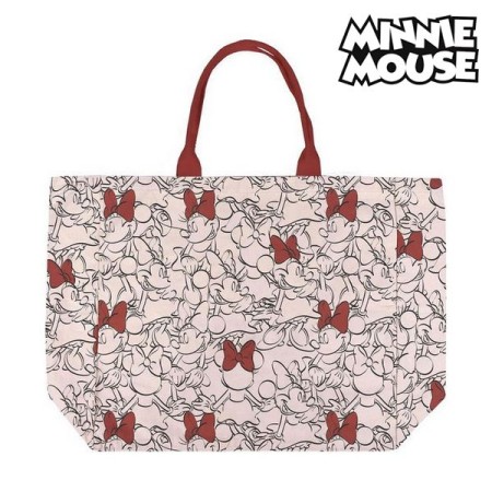 Sac Minnie Mouse Anses Rouge Beige