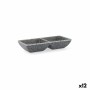 Bandeja de Aperitivos Quid Lonja Gris Plástico (17 x 7 x 3 cm) (12 Unidades)