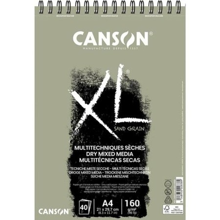 Bloc-notes Canson Touch XL Gris 160 g 40 Volets 5 Unités Spirale (210 x 297 mm)