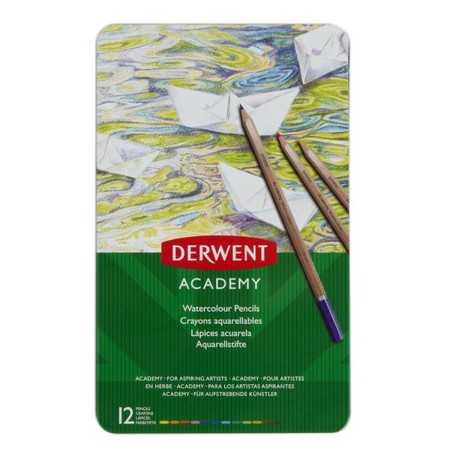 Lápices de Colores Acuarelables DERWENT Academy 12 Piezas Multicolor