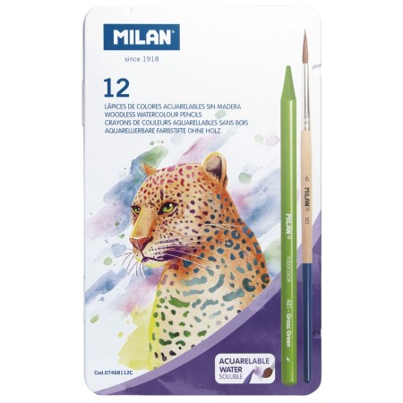 Lápices de Colores Acuarelables Milan 12 Piezas Multicolor