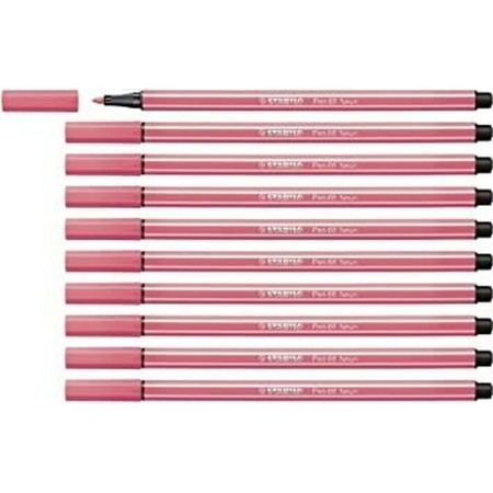 Feutres Stabilo Pen 68 Fluor Fluorescent Rouge 10 Unités