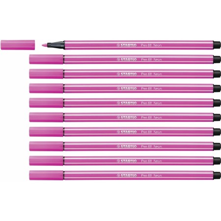 Feutres Stabilo Pen 68 Fluorescent Rose 10 Unités