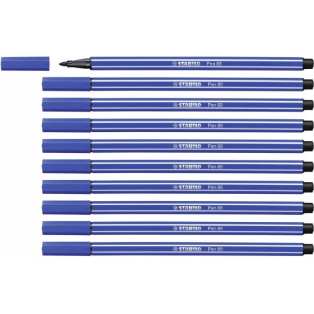 Feutres Stabilo Pen 68 Blue marine 10 Unités