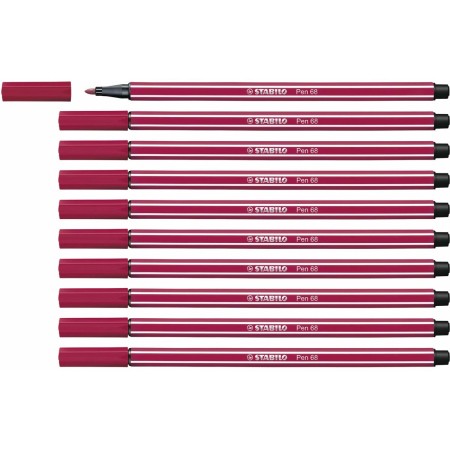 Rotuladores Stabilo Pen 68 Rojo Oscuro 10 Unidades