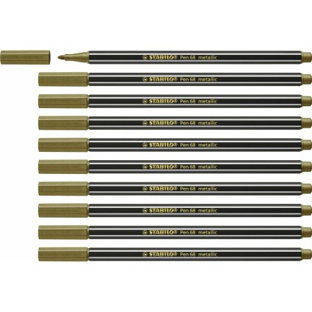 Feutres Stabilo Pen 68 metallic Doré 10 Unités