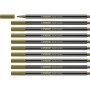 Feutres Stabilo Pen 68 metallic Doré 10 Unités