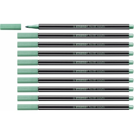 Feutres Stabilo Pen 68 metallic Vert 10 Unités