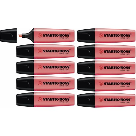 Marqueur fluorescent Stabilo Boss Rouge 10 Unités