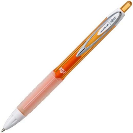 Biros à encre liquide Uni-Ball Rollerball Signo UM-207 Orange 12 Unités