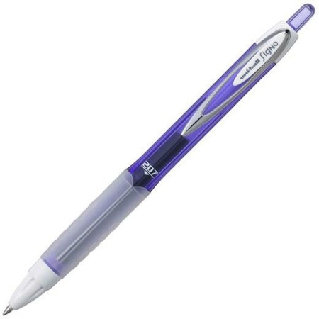 Bolígrafo de tinta líquida Uni-Ball Rollerball Signo UM-207 Azul claro 12 Unidades