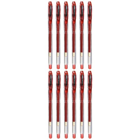 Biros à encre liquide Uni-Ball Rollerball Signo Basicos UM-120 Rouge 12 Unités