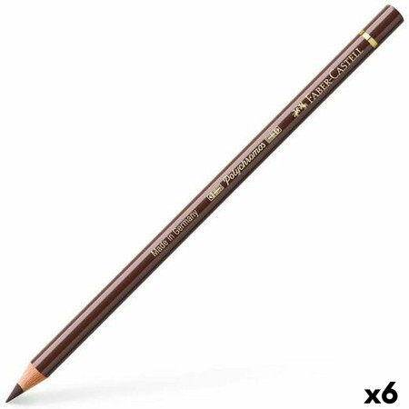 Crayons de couleur Faber-Castell Polychromos Brun foncé (6 Unités)