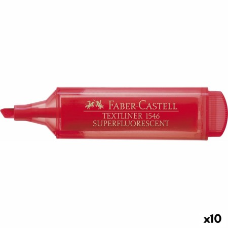 Marcador Fluorescente Faber-Castell Textliner 46 Rojo 10 Unidades