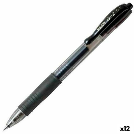 Stylo gel Pilot G-2 07 Noir Ballon 0,4 mm (12 Unités)