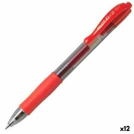 Bolígrafo de gel Pilot G-2 07 Rojo Bola 0,4 mm (12 Unidades)