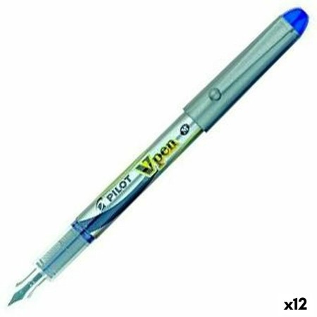 Boligrafo de tinta líquida Pilot V Pen Desechable Pluma de Caligrafía Azul Acero 0,4 mm (12 Unidades)