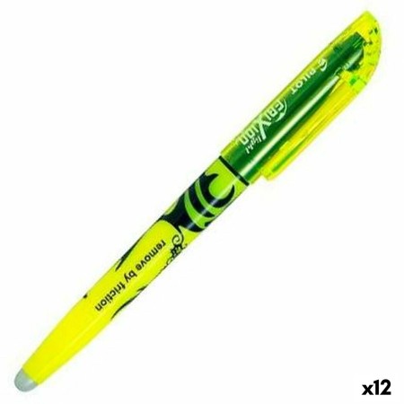 Marcador Fluorescente Pilot Frixion Light Fluorescente Tinta borrable Biselada Amarillo 12 Unidades