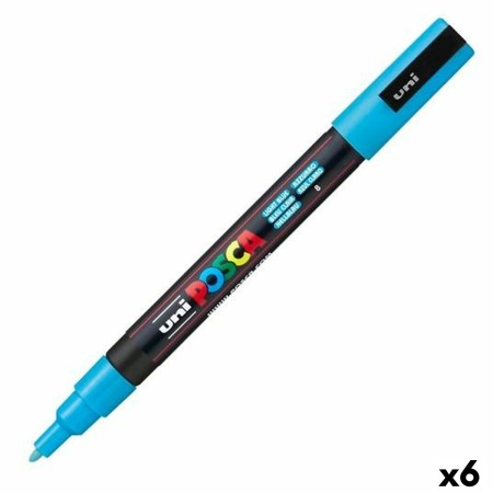 Marqueur POSCA PC-3M Bleu clair 6 Unités