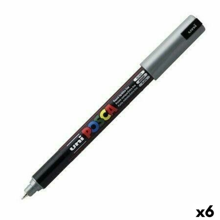 Rotuladores POSCA PC-1MR Plateado 6 Unidades