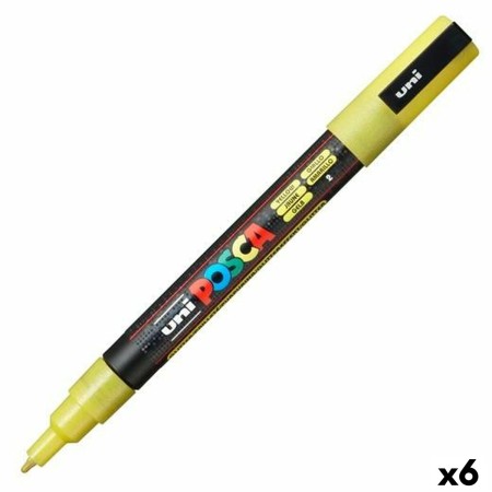 Marqueur POSCA PC-3ML Paillettes Jaune 6 Unités