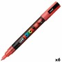 Marcador POSCA PC-3ML Purpurina Rojo 6 Unidades