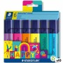 Ensemble de Marqueurs Fluorescents Staedtler Textsurfer Classic Happy Line 10 Unités