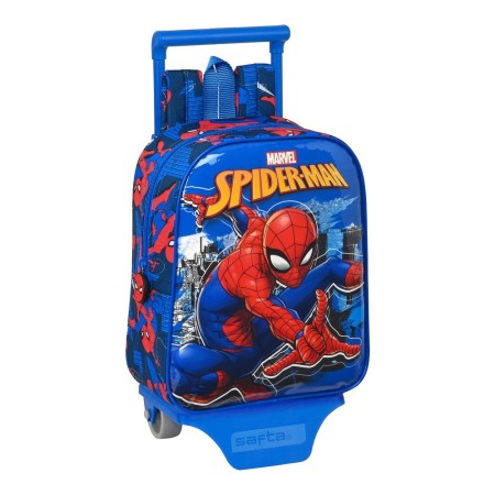 Cartable à roulettes Spiderman Great Power Rouge Bleu (22 x 28 x 10 cm)