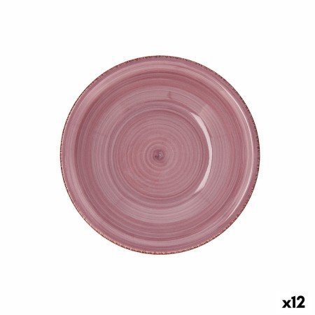 Assiette creuse Quid Peoni Vita Céramique Rose (ø 21,5 cm) (12 Unités)