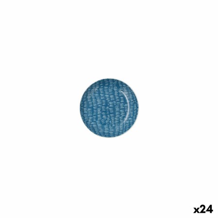 Plato Llano Ariane Ripple Cerámica Azul (10 cm) (24 Unidades)