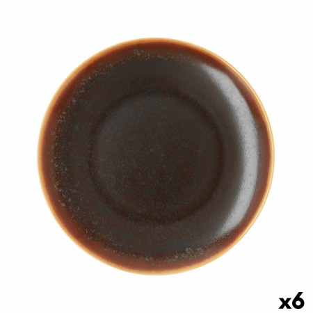 Assiette plate Ariane Decor Céramique Marron (Ø 28 cm) (6 Unités)