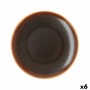 Plato Llano Ariane Decor Cerámica Marrón (Ø 28 cm) (6 Unidades)
