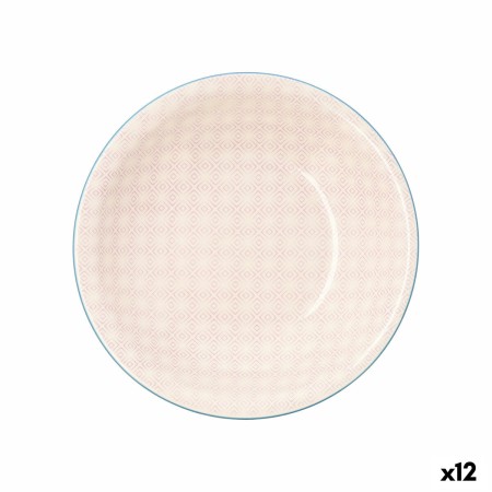 Assiette creuse Quid Vita Soft Céramique Rose (ø 21,5 cm) (12 Unités)