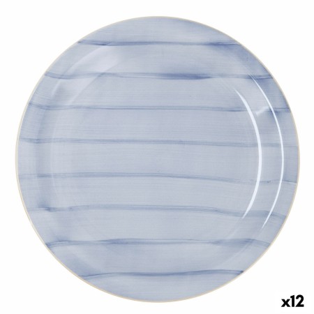 Plato Llano Quid Brisa Cielo Cerámica Azul (Ø 27 cm) (12 Unidades)