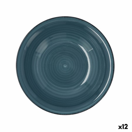 Plato Hondo Quid Vita Cerámica Azul (ø 21,5 cm) (12 Unidades)