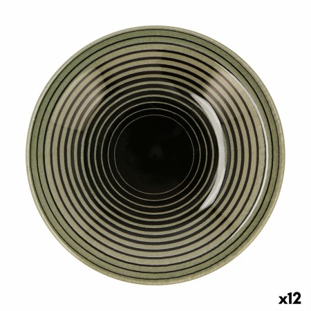 Plato Hondo Quid Espiral Cerámica Multicolor (Ø 23,5 cm) (12 Unidades)